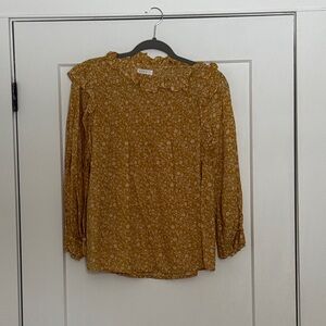 Doen Golden Floral Ruffle Blouse